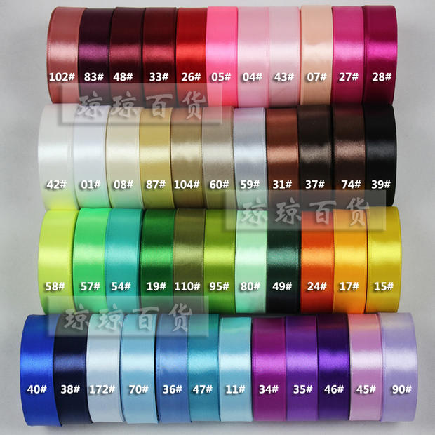   1PCS (not10pcs) 1cm     /  ũ  /  ڼ DIY   Ӹ /random color 1pcs(not10pcs) 1cm ribbon gift wrapping ribbon / ribbon sil